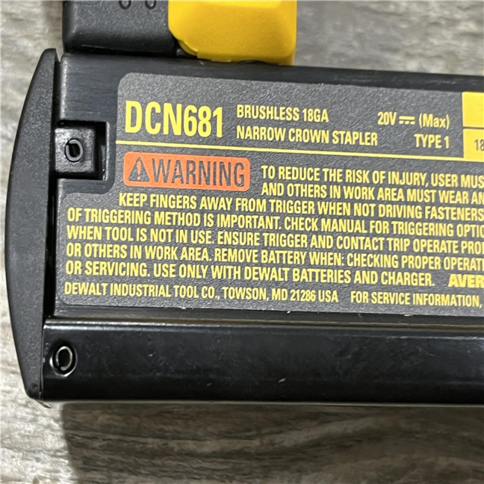 AS-IS DEWALT 20V MAX XR Lithium-Ion Cordless 18-Gauge Narrow Crown Stapler Kit