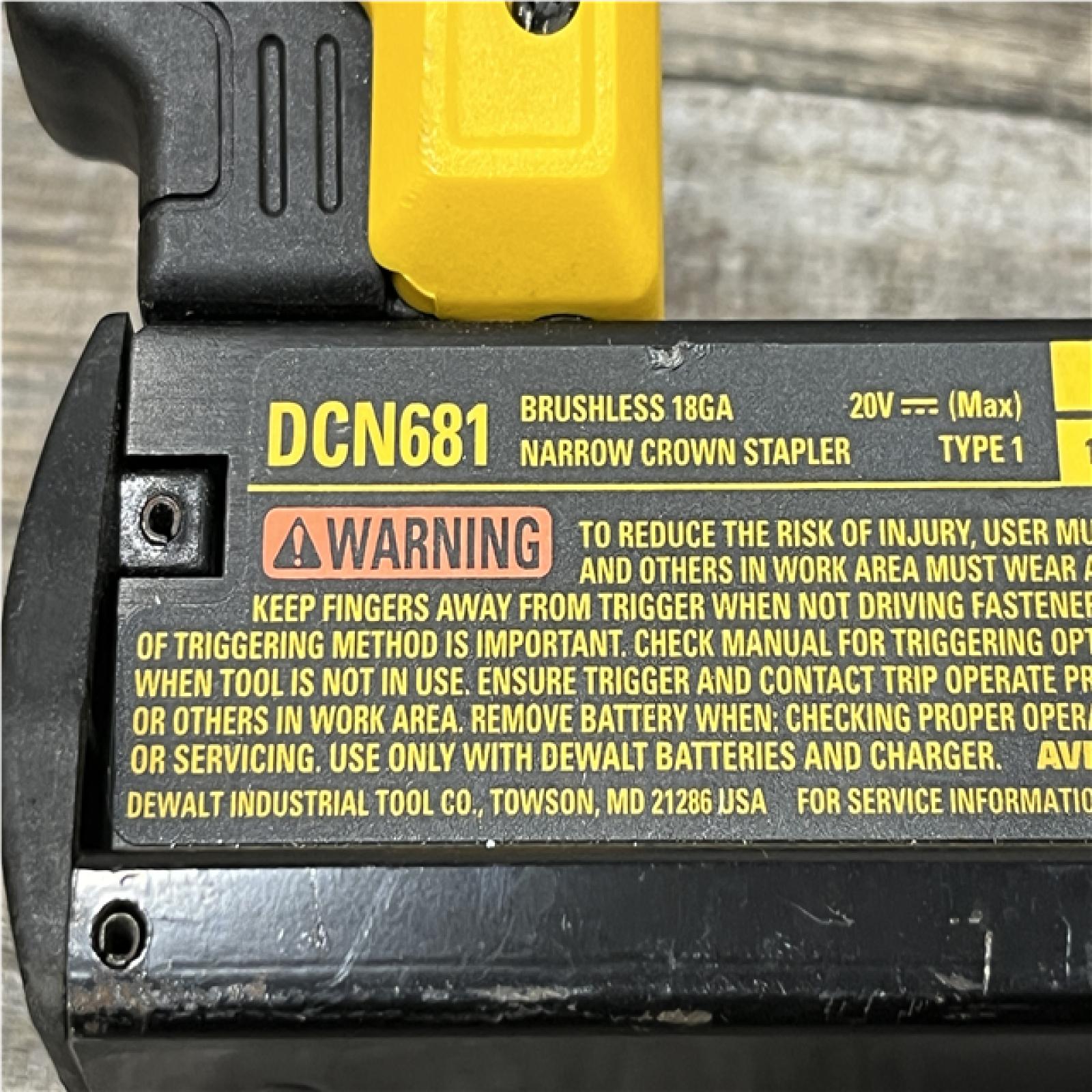 AS-IS DEWALT Cordless 18-Gauge Narrow Crown Stapler (Tool Only)
