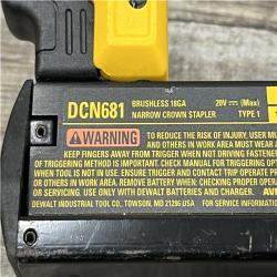 AS-IS DEWALT Cordless 18-Gauge Narrow Crown Stapler (Tool Only)