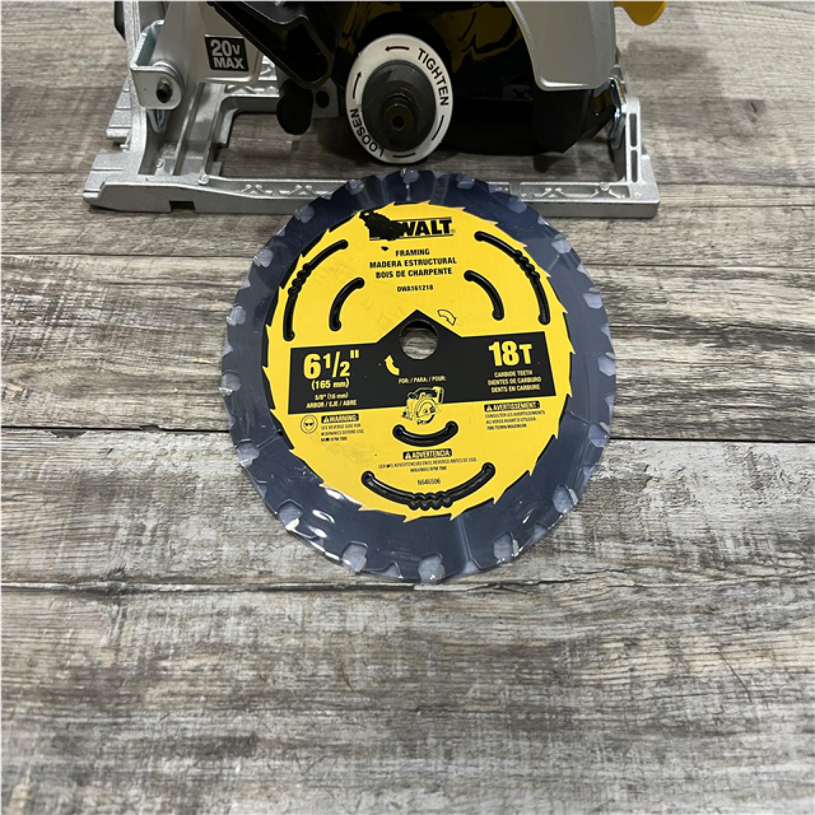 AS-IS DEWALT 20-Volt MAX Lithium-Ion Cordless 6-1/2 in. Circular Saw (Tool-Only)