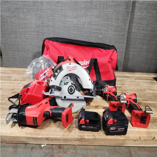 Houston Location AS-IS Milwaukee 18-Volt Lithium-Ion Brushless Cordless (4-Tool) Combo Kit