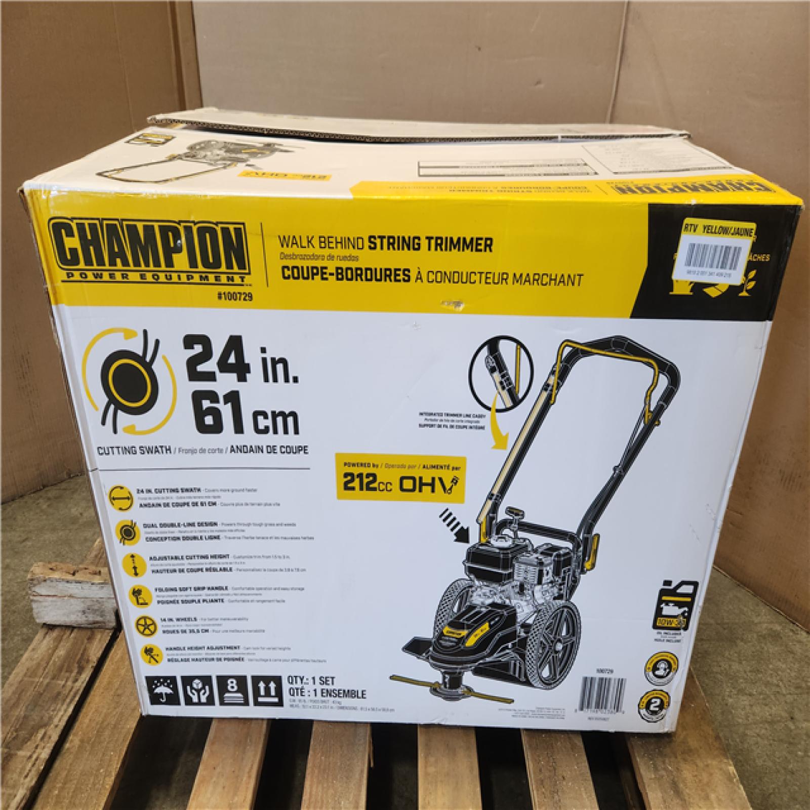 Phoenix Champion Power Equipment 24 in. 212cc Walk Behind Gas String Trimmer Mower