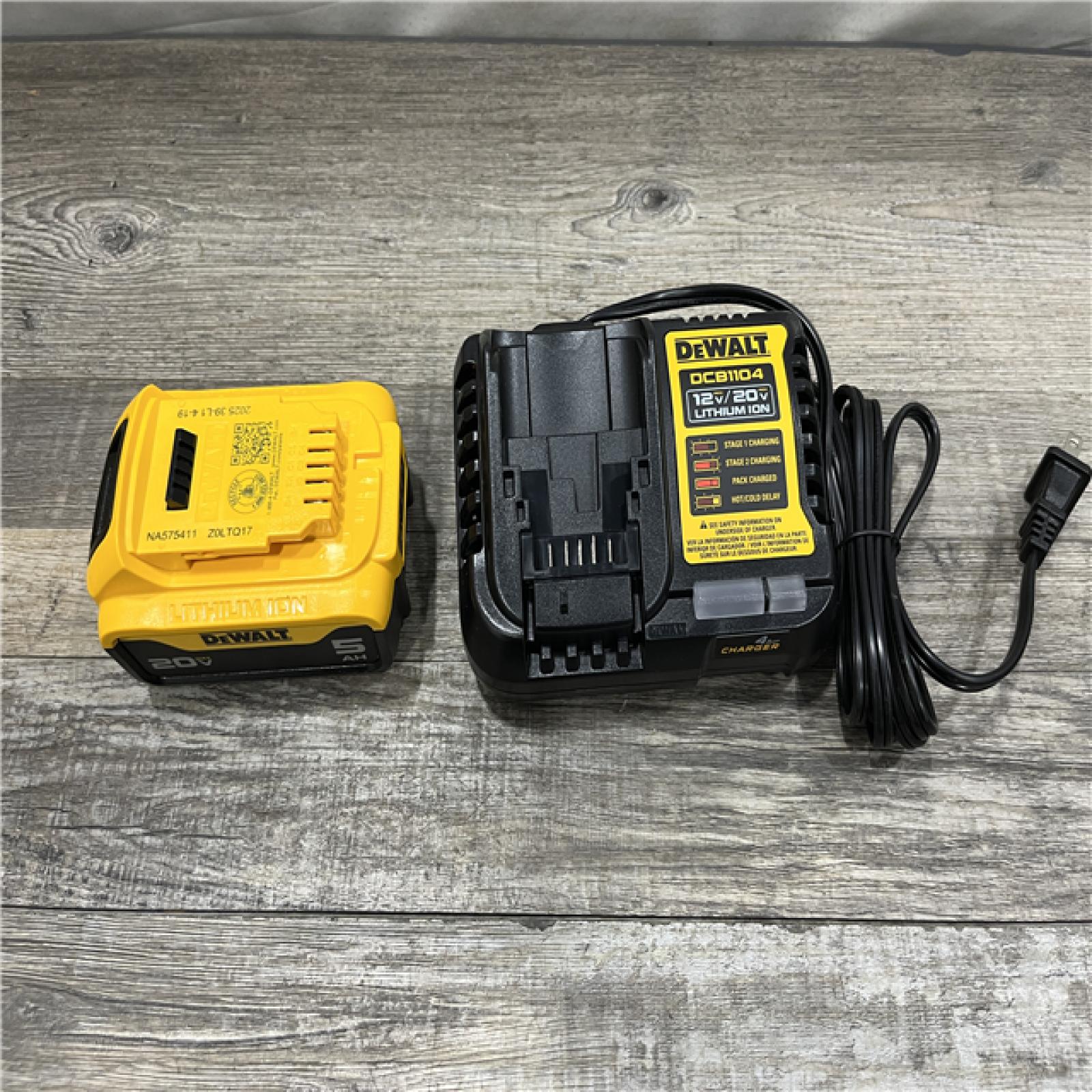 AS-IS DEWALT 20V MAX Lithium-Ion 5.0 Ah Battery and Charger