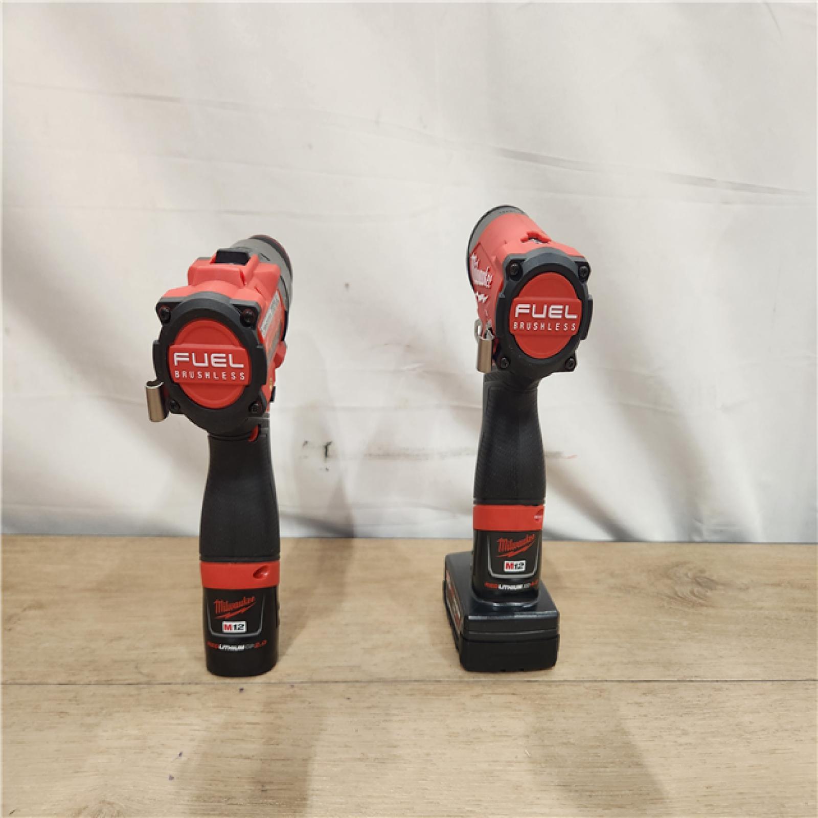 AS-IS- Milwaukee M12 FUEL Gen4 1/2-in. Drill Driver and 1/4-in. Hex Impact Driver Combo Kit with SHOCKWAVE RED HELIX Titanium 23-Piece Drill Bit Set