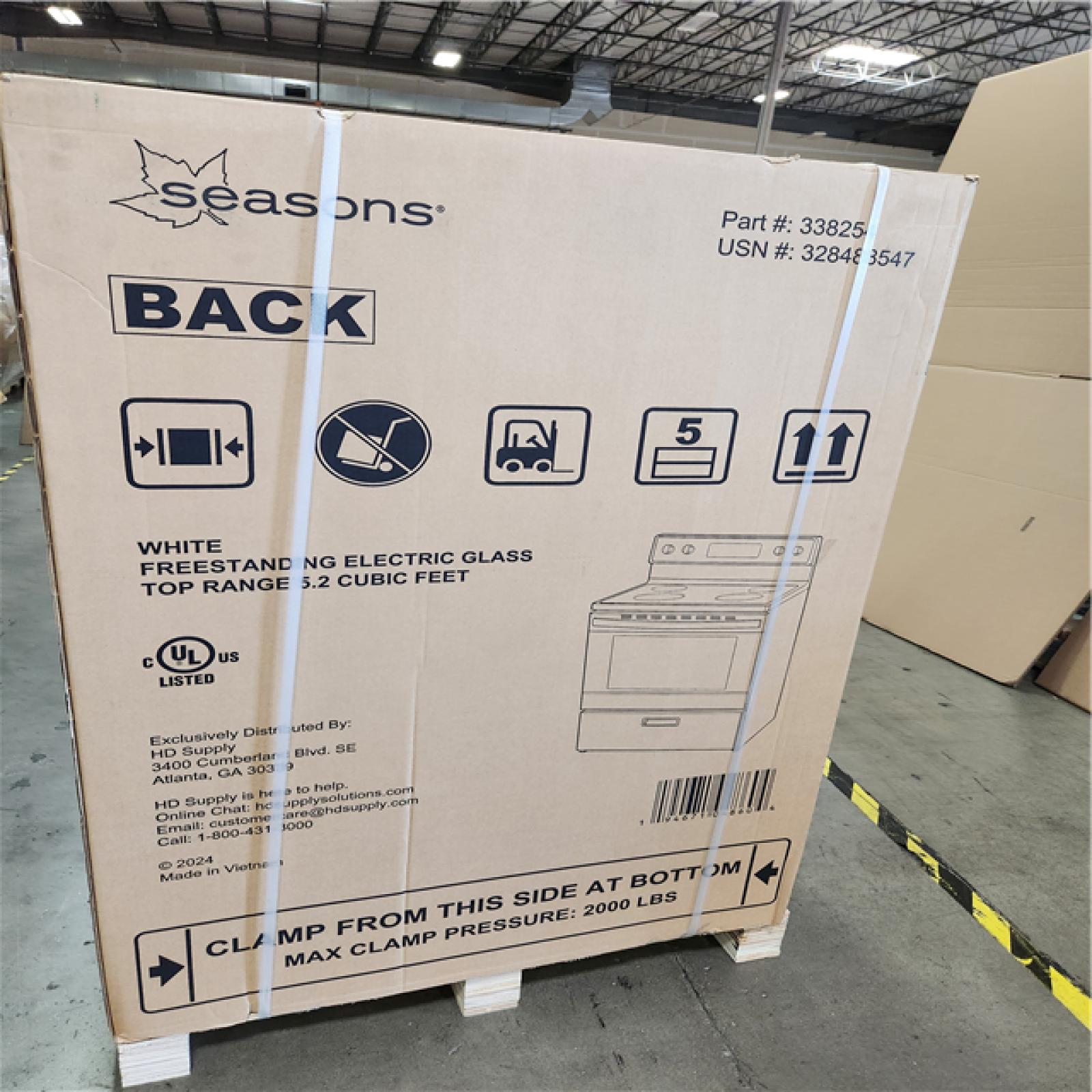 Phoenix NEW Seasons White Freestanding Electric Glass Top Range 5.2 Cubic Feet
