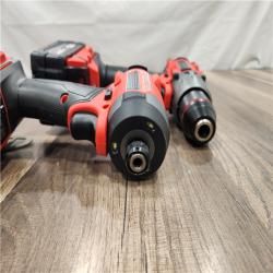 AS-IS- MILWAUKEE FUEL 18V Lithium-Ion Brushless Cordless Hammer Drill and Impact Driver Combo Kit (2-Tool) with 2 Batteries