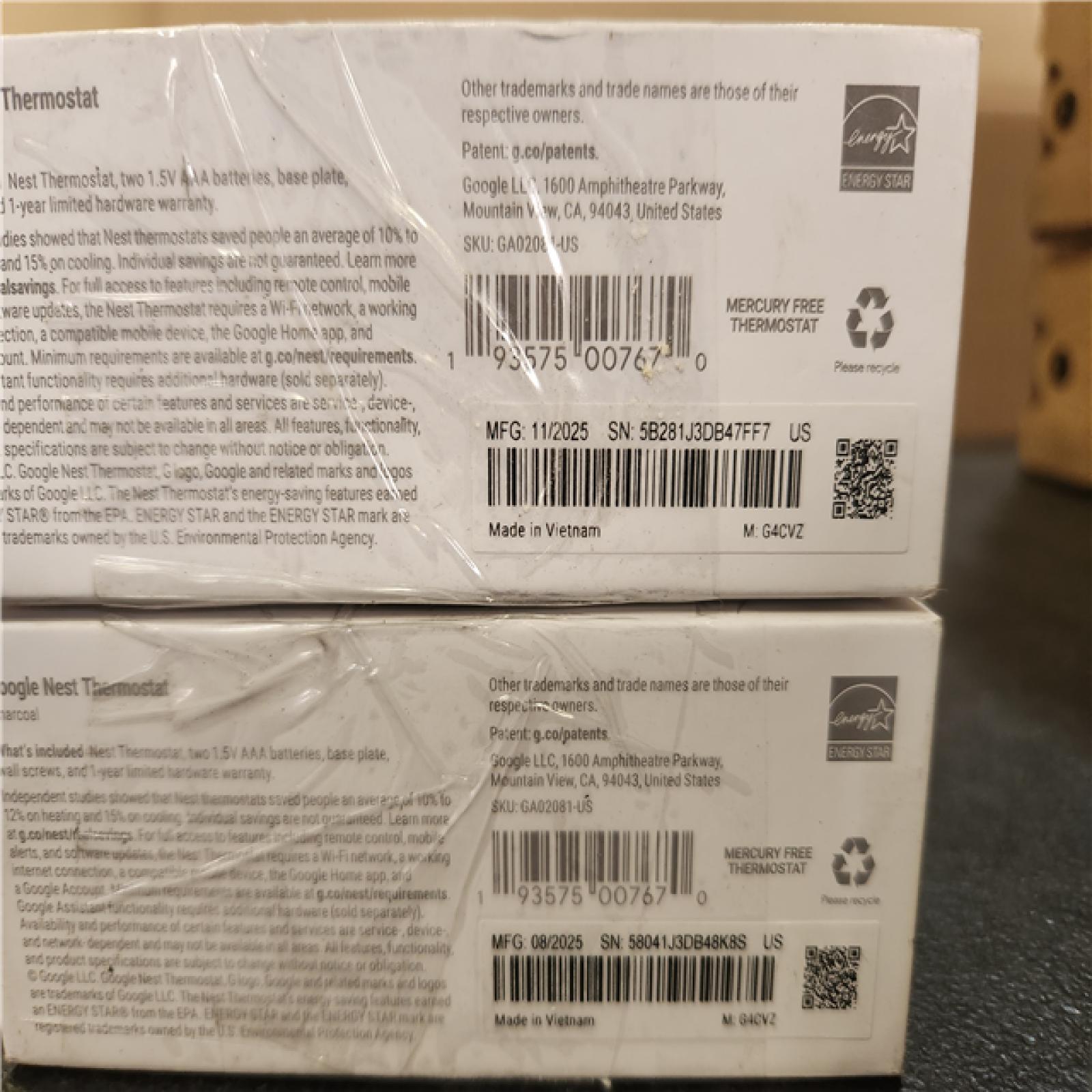 Phoenix AS-IS Google Nest Thermostat - Smart Programmable Wi-Fi Thermostat - (2-Pack)