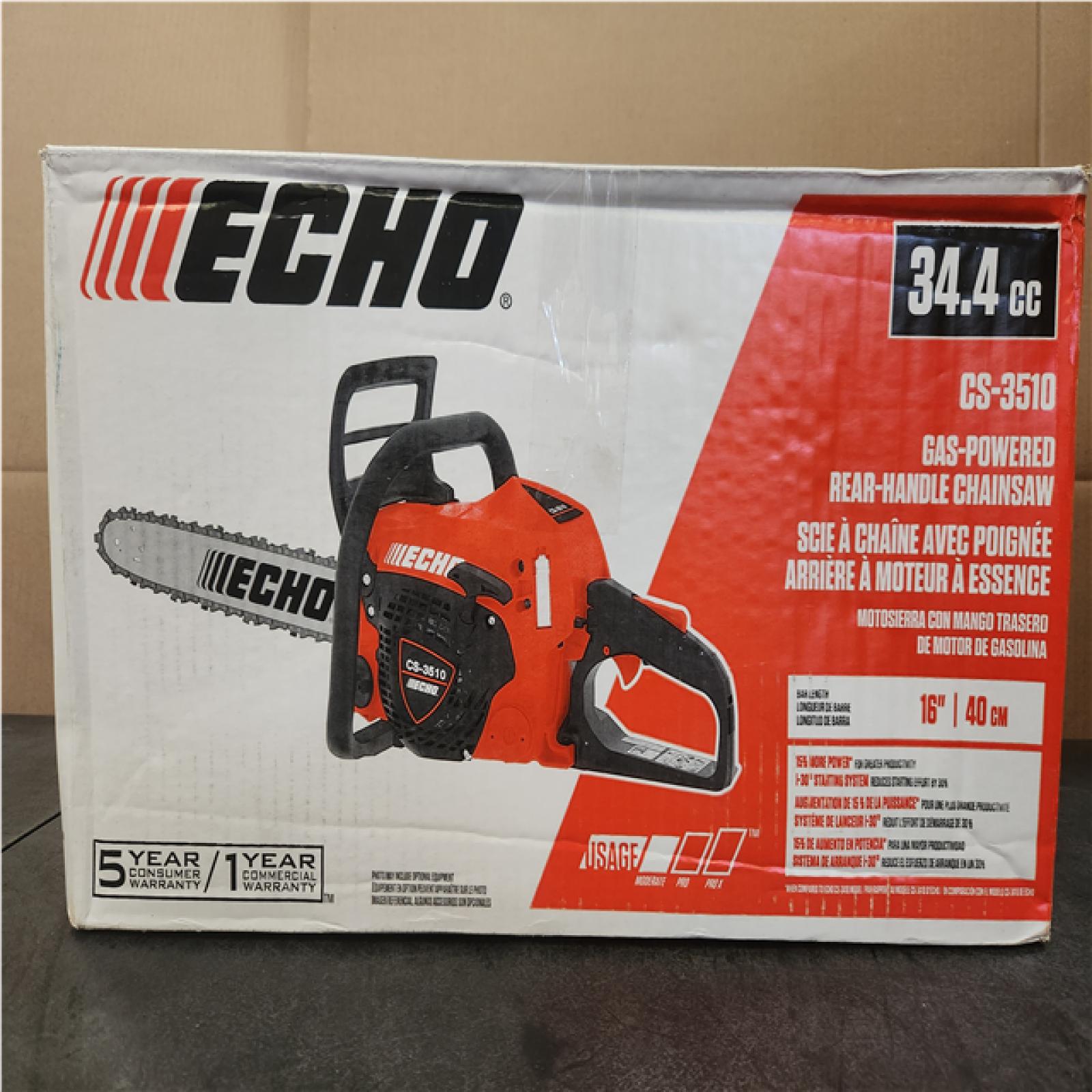 Phoenix NEW ECHO 16 in. 34.4 cc Gas 2-Stroke Engine Rear Handle Chainsaw