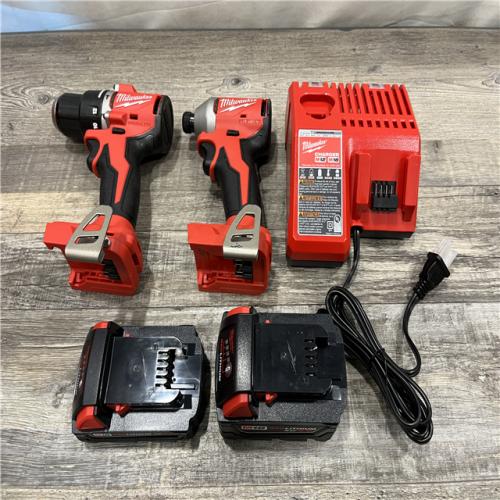 AS-IS Milwaukee 18-Volt Lithium-Ion Brushless Cordless Compact Hammer Drill/Impact Combo Kit
