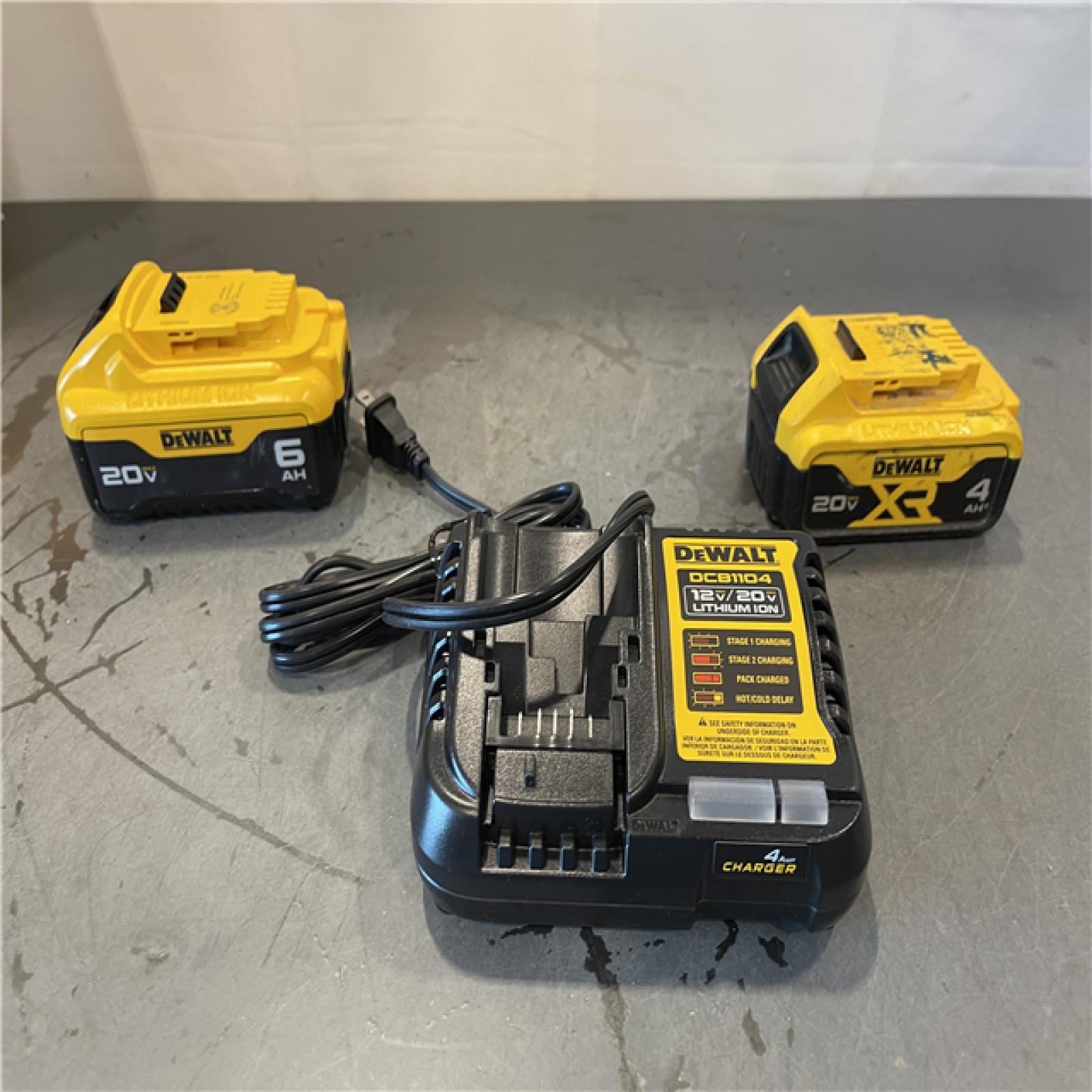 AS-IS - DEWALT 20V MAX Lithium-Ion 6.0Ah and 4.0Ah Battery and Charger Starter Kit