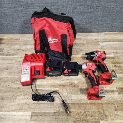 HOUSTON LOCATION - AS - IS Milwaukee 18-Volt Lithium-Ion Brushless Cordless Compact Hammer Drill/Impact Combo Kit