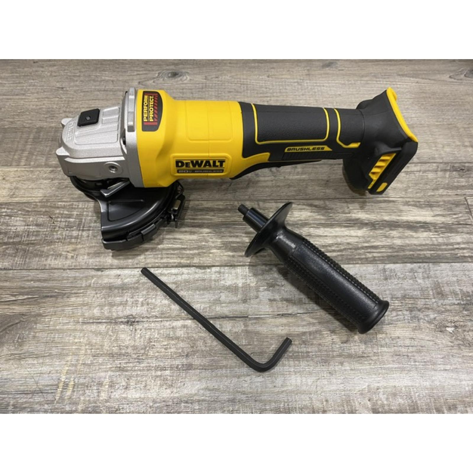 AS-IS DEWALT 20V MAX Cordless Brushless 4-1/2 in. Angle Grinder with Paddle Switch (Tool Only)