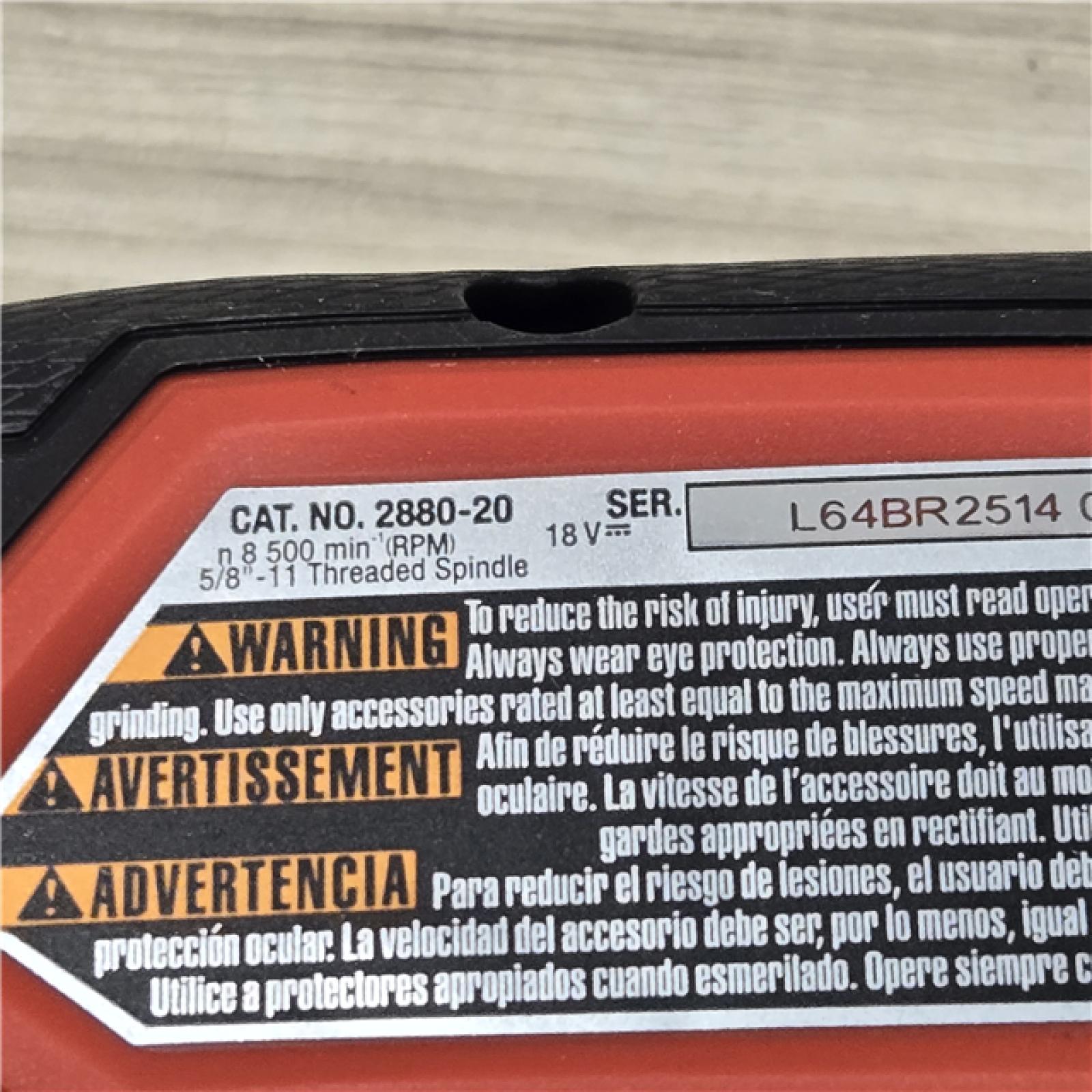 AS-IS Milwaukee 2880-20 FUEL 18V Cordless 4-1/2 in./5 in. Grinder (Tool-Only)