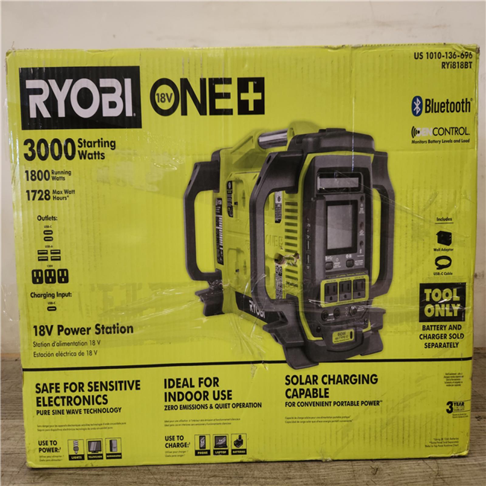 Phoenix NEW RYOBI 18V ONE+ 1800-Watt Portable Battery Inverter Power Station/8-Port Charger (Tool Only)