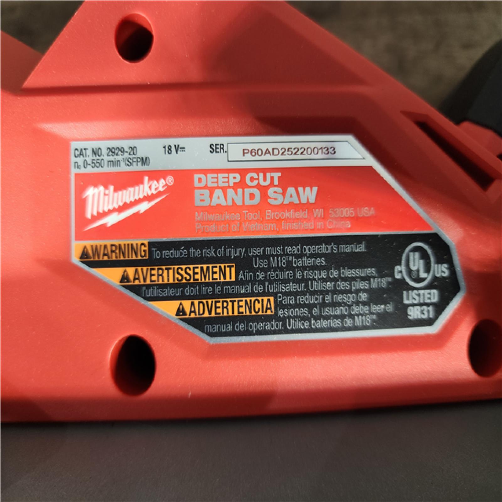 HOUSTON LOCATION - AS-IS (APPEARS LIKE NEW) Milwaukee FUEL 18V Lithium-Ion Brushless Cordless Deep Cut Band Saw (Tool-Only)