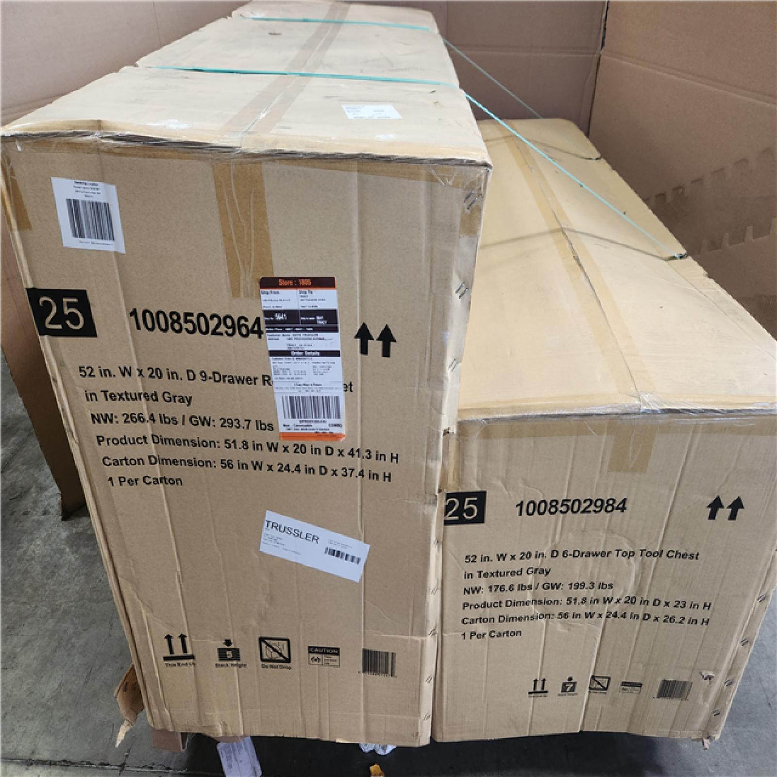 Phoenix NEW Husky Heavy-Duty 52 in. W 15-Drawer Matte Gray Steel Rolling Tool Chest Combo SEALED