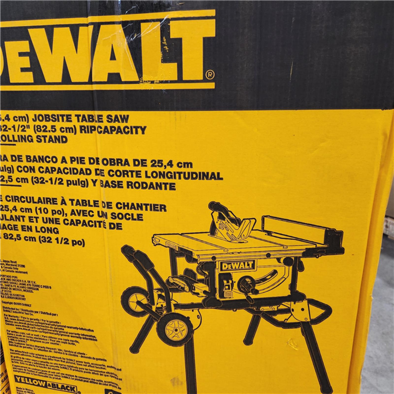 As-Is- DEWALT 15 Amp Corded 10 in. Job Site Table Saw with Rolling Stand