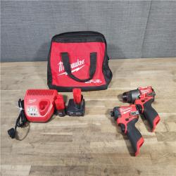 HOUSTON LOCATION - AS-IS Milwaukee 3497-22 12V Brushless Hammer Drill and Impact Driver Combo Kit