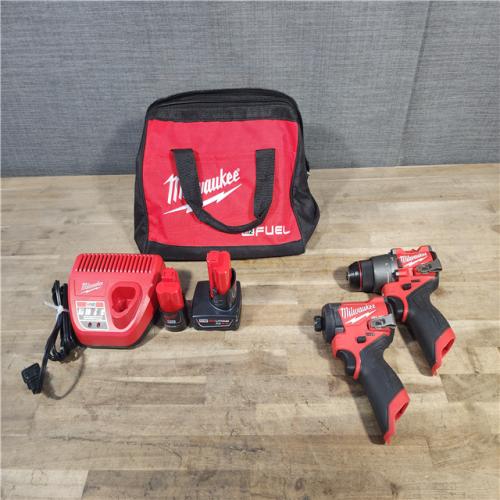 HOUSTON LOCATION - AS-IS Milwaukee 3497-22 12V Brushless Hammer Drill and Impact Driver Combo Kit