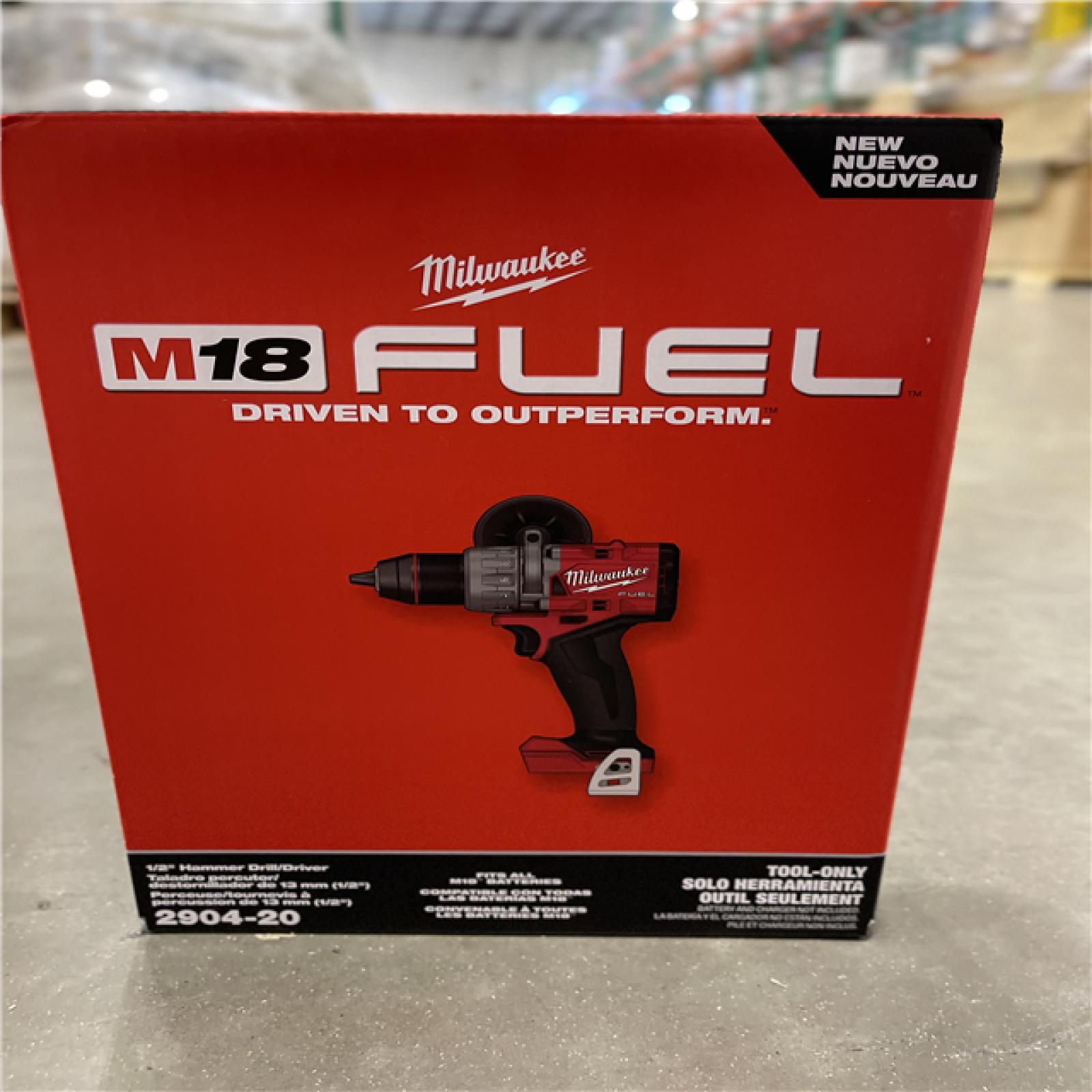 NEW! - Milwaukee M18 FUEL 18V Lithium-Ion Brushless Cordless 1/2 in. Hammer Drill/Driver (Tool-Only)