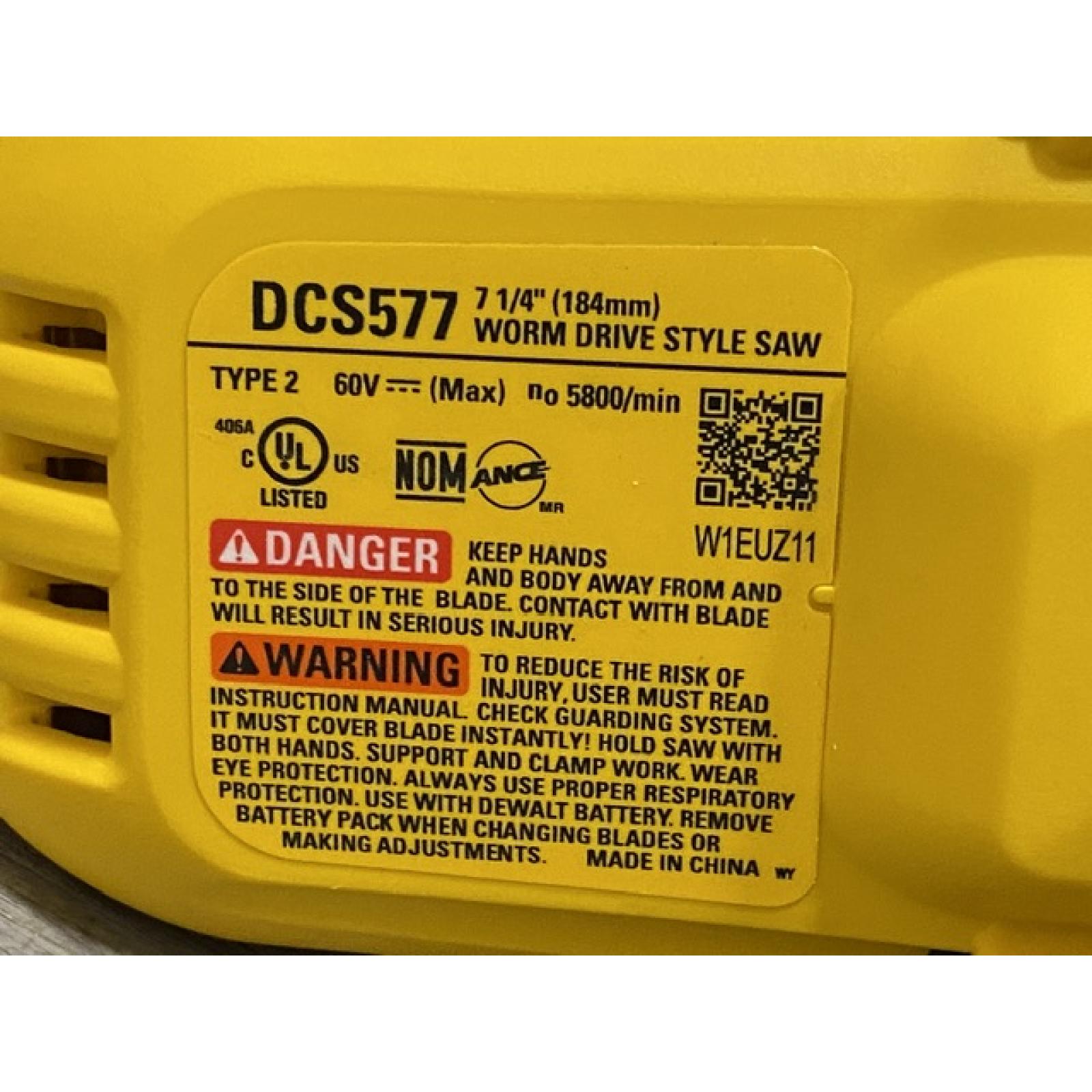 AS-IS DEWALT FLEXVOLT 60V MAX Cordless Brushless 7-1/4 in. Wormdrive Style Circular Saw (Tool Only)