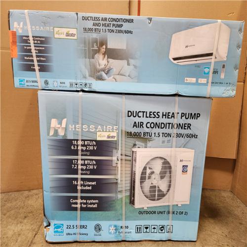 Phoenix Location NEW Hessaire DIY 22.5 SEER2 18,000 BTU Wi-Fi 1.5-Ton Ductless Mini Split Air Conditioner,Heat Pump, Variable Speed Inverter-208V/230V
