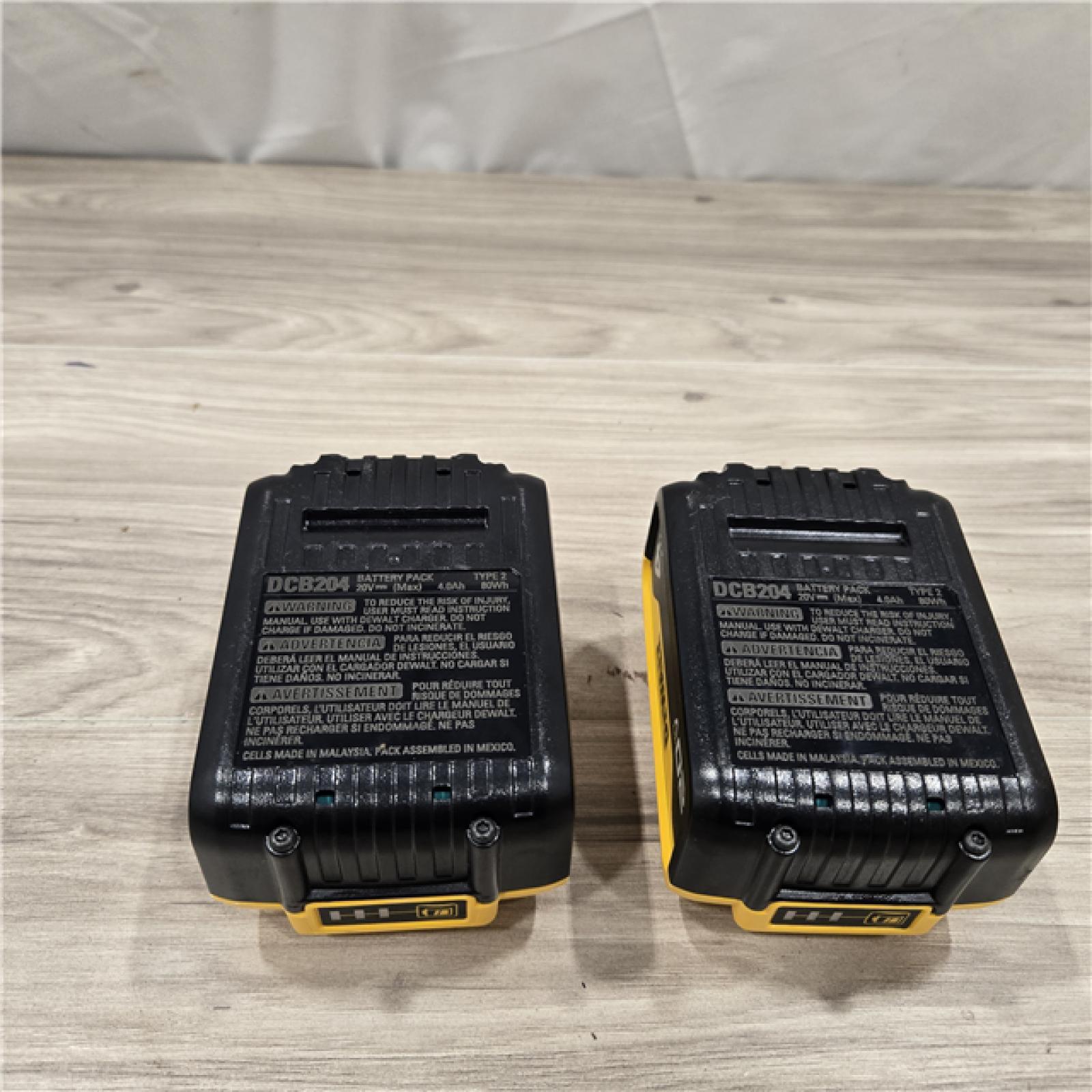 AS-IS DEWALT 20V MAX XR 4 Ah Li-Ion Battery (2 Pc) DCB204-2