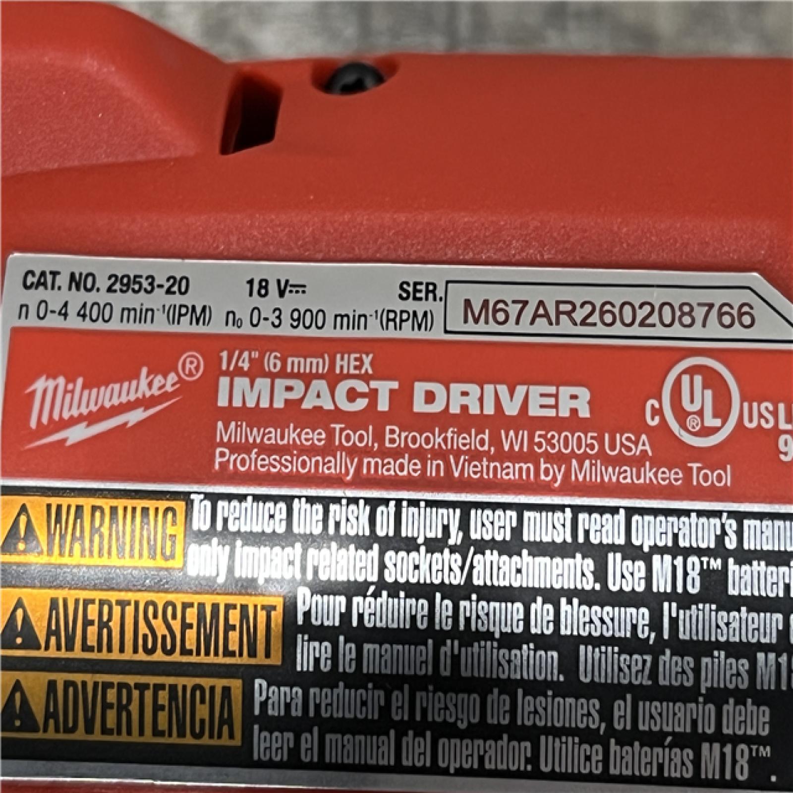 AS-IS Milwaukee FUEL 18V Lithium-Ion Brushless Cordless 1/4 in. Hex Impact Driver Kit