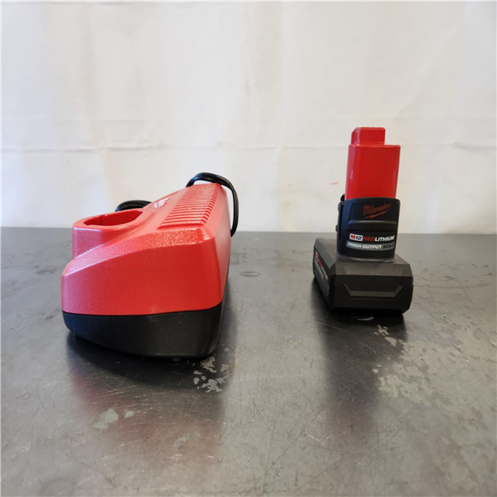 AS-IS- Milwaukee 12-Volt Lithium-Ion XC High Output 5.0 Ah Battery Pack with Charger Starter Kit