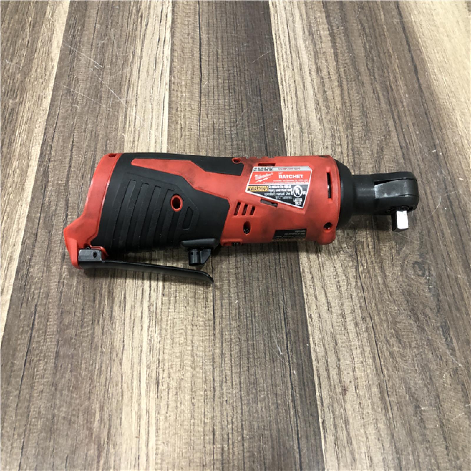 AS-IS Milwaukee M12 12V Lithium-Ion Cordless 3/8 in. Ratchet (Tool-Only)
