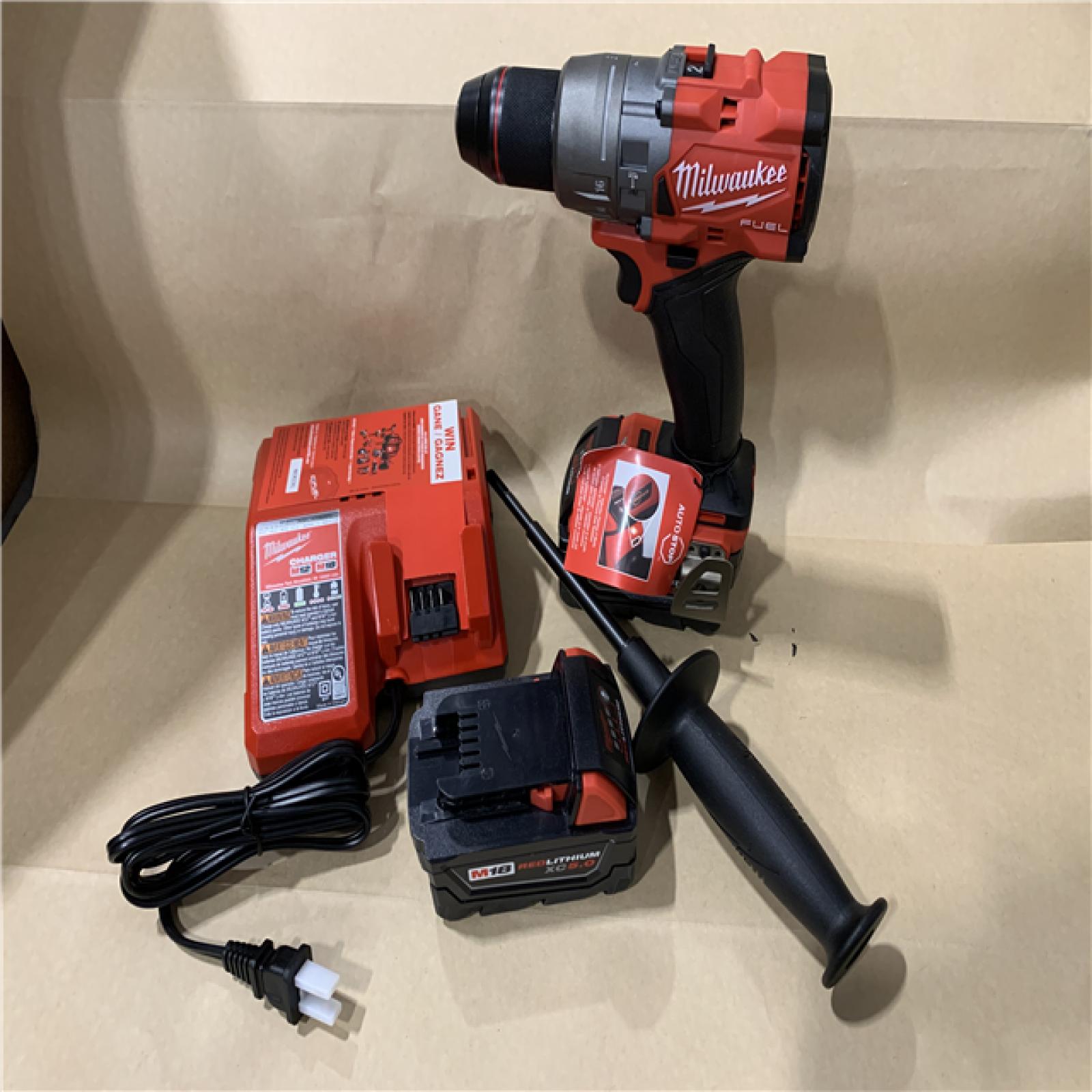 Good - Milwaukee 2904-22 Hammer Drill Driver Kit with Batteries  Charger & Tool Case  Red