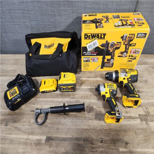 HOUSTON LOCATION - AS-IS DEWALT 20V MAX Cordless Brushless Hammer Drill/Driver 2 Tool Combo Kit with FLEXVOLT ADVANTAGE