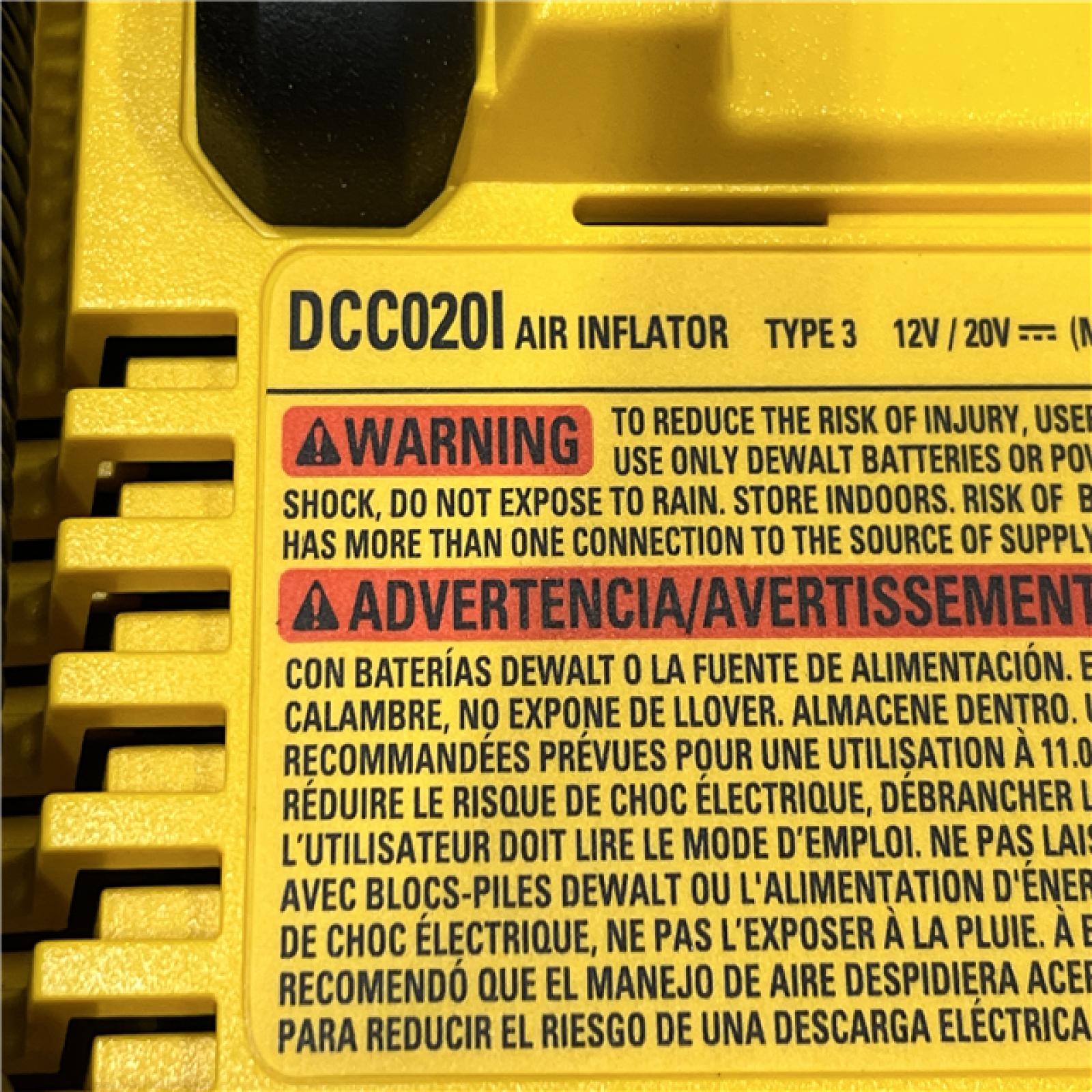 AS-IS DEWALT 20V MAX Cordless Electric Portable Inflator (Tool Only)