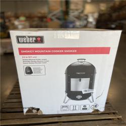 DALLAS LOCATION - Weber 22 in. Smokey Mountain Cooker Smoker in Black with Cover and Built-In Thermometer