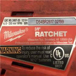 AS-IS Milwaukee 12V Lithium-Ion Cordless 3/8 in. Ratchet (Tool-Only)