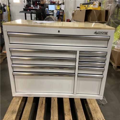 DALLAS LOCATION - Husky Modular Tool Storage 52 in. W White Mobile Workbench Cabinet