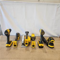 AS-IS- DEWALT 20V Lithium-Ion Cordless 6-Tool Combo Kit with 5.0 Ah and 2.0 Ah Batteries  Charger and Tough System 2.0 Rolling Toolbox