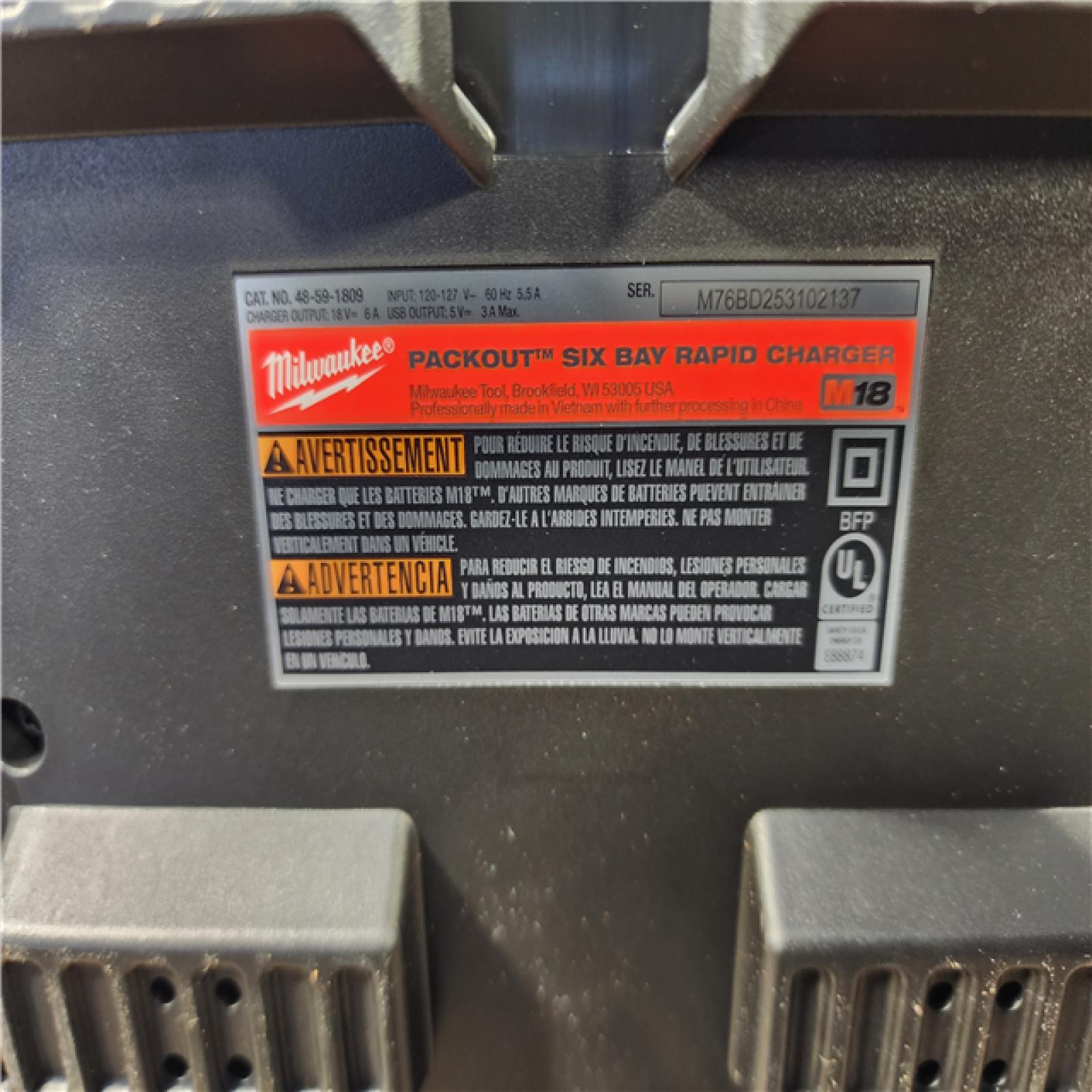 HOUSTON LOCATION - AS-IS (APPEARS LIKE NEW) Milwaukee M18 Packout Six Bay Rapid Charger (Tool-Only)