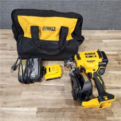 HOUSTON LOCATION - AS - IS DEWALT 20V MAX Lithium-Ion 15-Degree Electric Cordless Roofing Nailer Kit