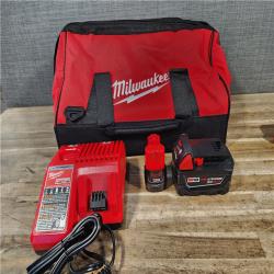 HOUSTON LOCATION - AS-IS Milwaukee 12/18V Lithium-Ion Cordless 3/8 in. Ratchet and 1/2 in. High Torque Impact Wrench with Friction Ring Combo Kit