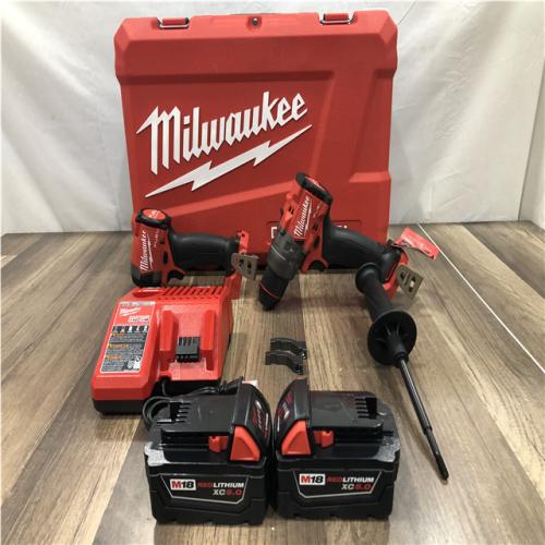 AS-IS Milwaukee FUEL 18V Lithium-Ion Brushless Cordless Hammer Drill and Impact Driver Combo Kit
