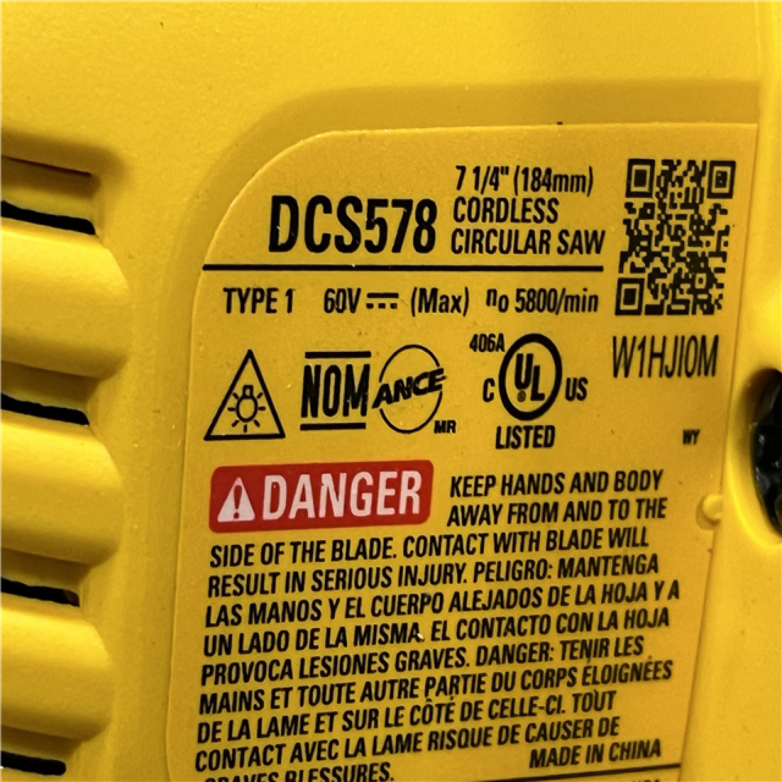 AS-IS DEWALT FLEXVOLT 60V MAX Cordless Brushless 7-1/4 in. Circular Saw with Brake (Tool Only)