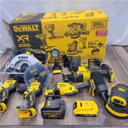 AS-IS DEWALT 20-Volt MAX Lithium-Ion Cordless 7-Tool Combo Kit with 2.0 Ah Battery, 5.0 Ah Battery and Charger