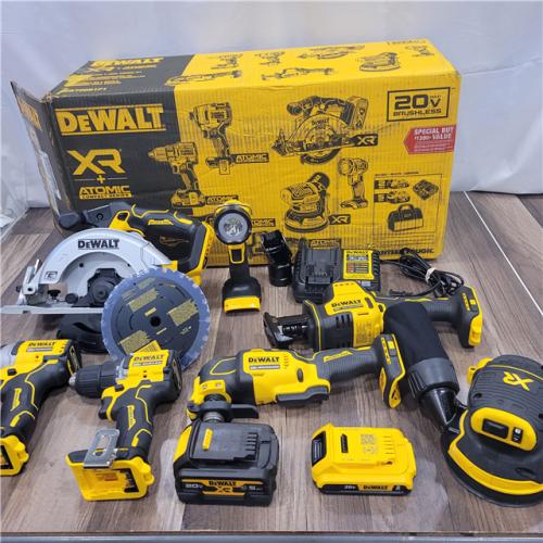 AS-IS DEWALT 20-Volt MAX Lithium-Ion Cordless 7-Tool Combo Kit with 2.0 Ah Battery, 5.0 Ah Battery and Charger