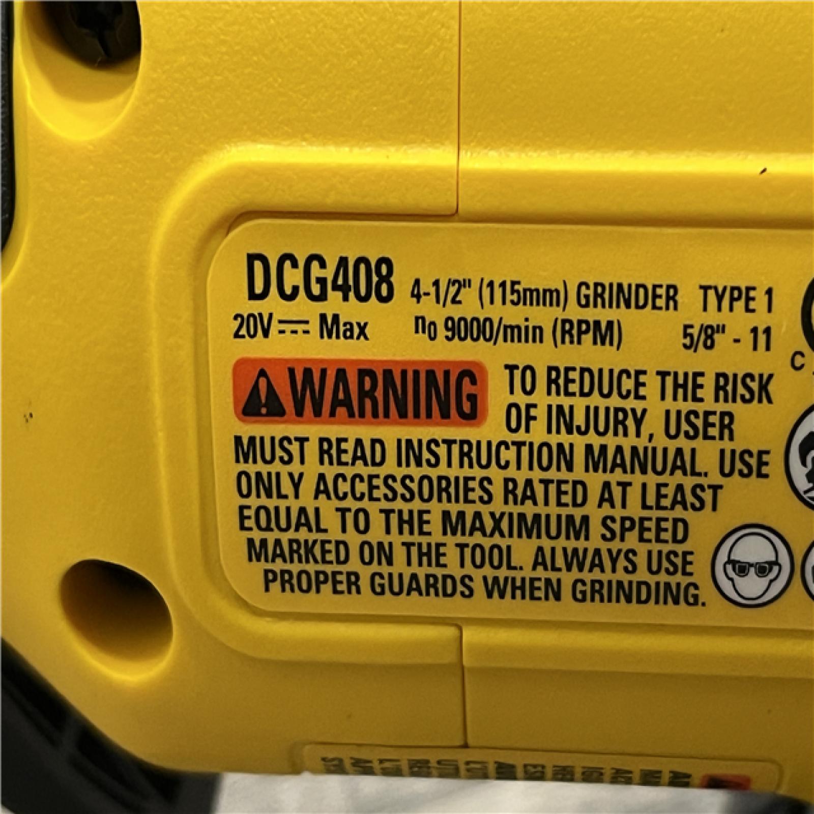 AS-IS DEWALT 20V MAX Cordless Brushless 4-1/2 in. Angle Grinder with Paddle Switch (Tool Only)