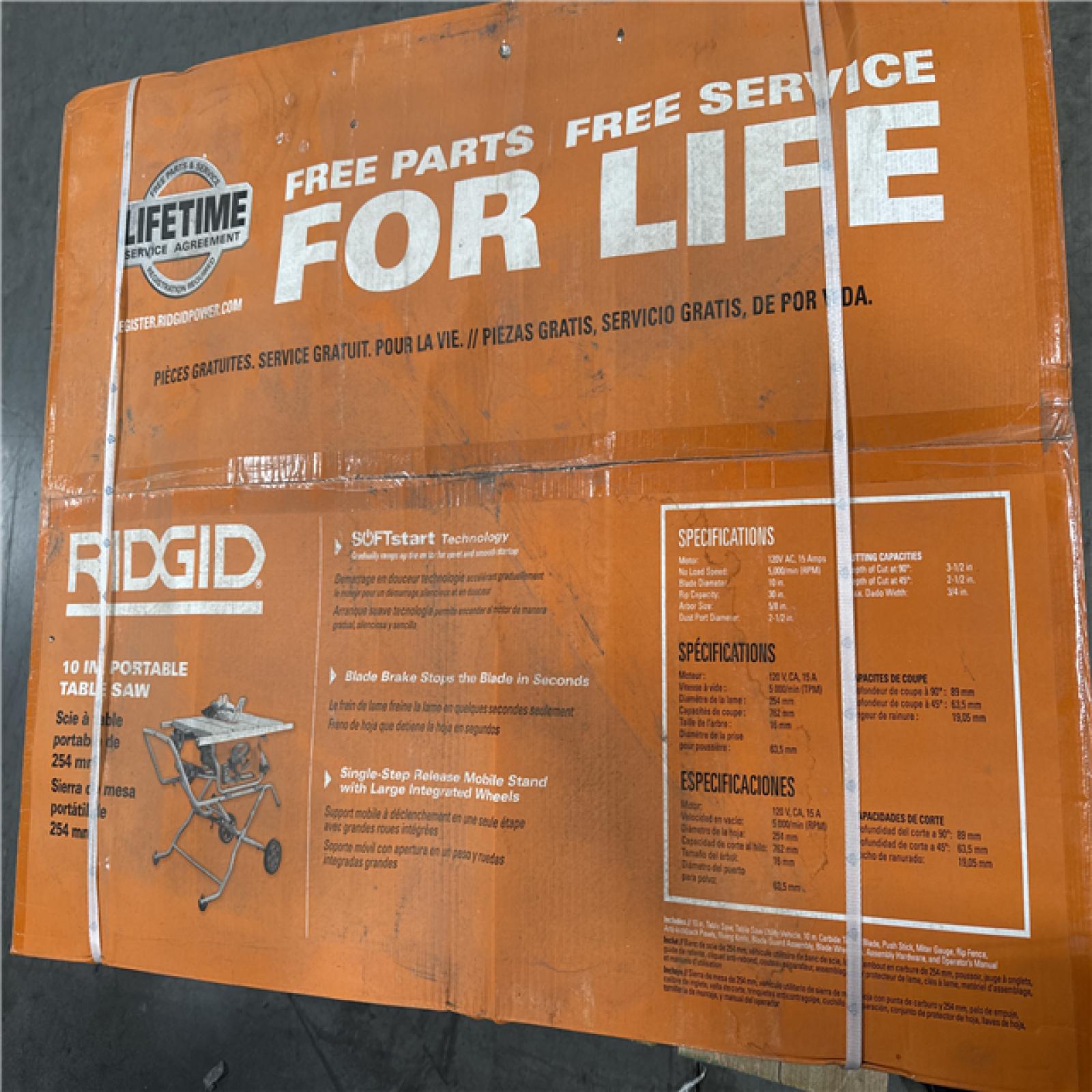California NEW Sealed Box Ridgid 10 in. Portable Table Saw