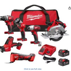 NEW! - Milwaukee M18 18V Lithium-Ion Cordless Combo Kit (6-Tool) with Two 3.0 Ah Batteries, 1 Charger, 1 Tool Bag