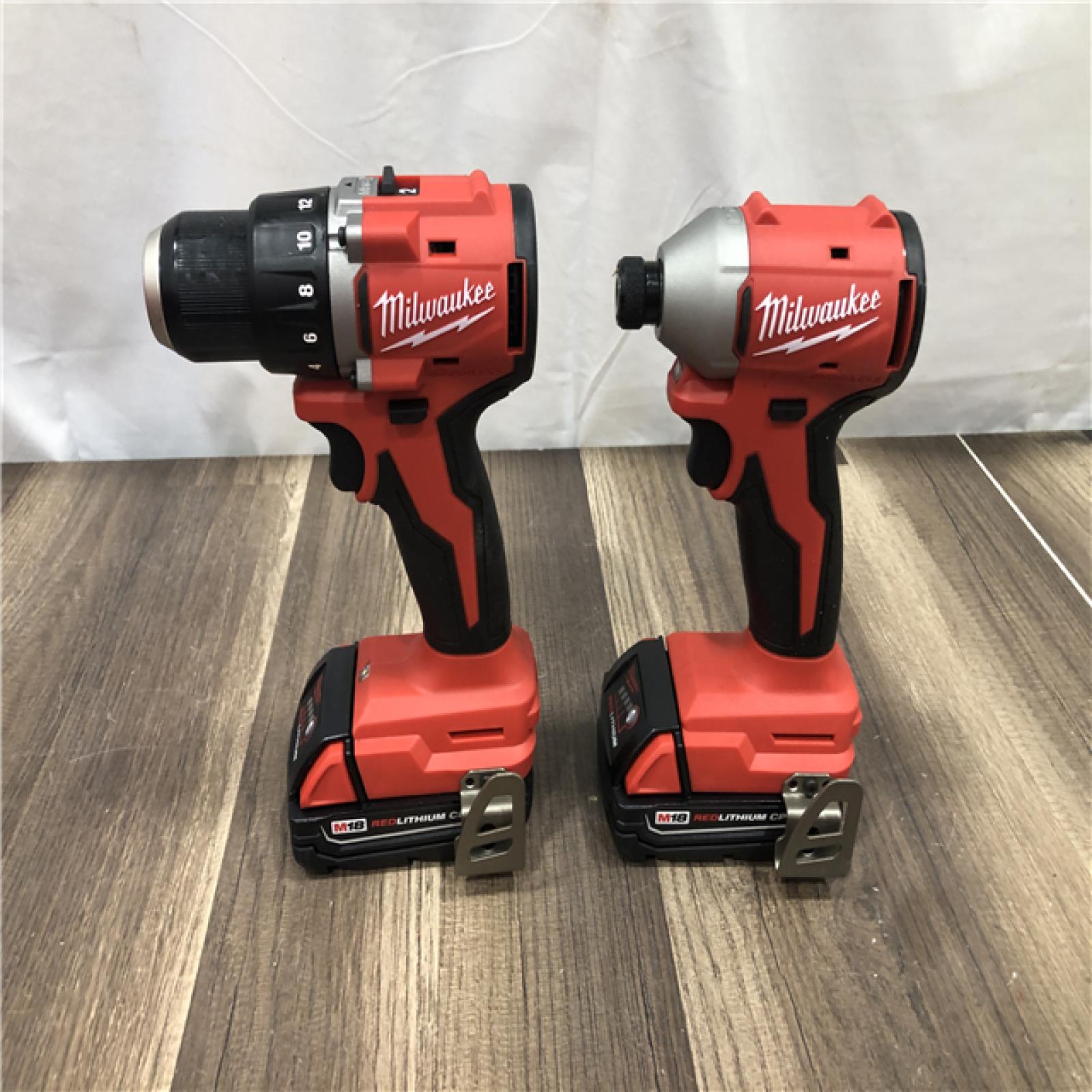 AS-IS Milwaukee 18V Lithium-Ion Brushless Cordless Compact Drill/Impact Combo Kit