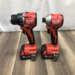 AS-IS Milwaukee 18V Lithium-Ion Brushless Cordless Compact Drill/Impact Combo Kit