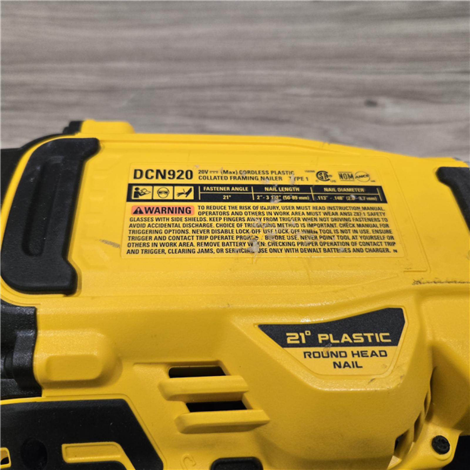 AS-IS DEWALT 20-Volt 21° Cordless Framing Nailer (Tool-Only)